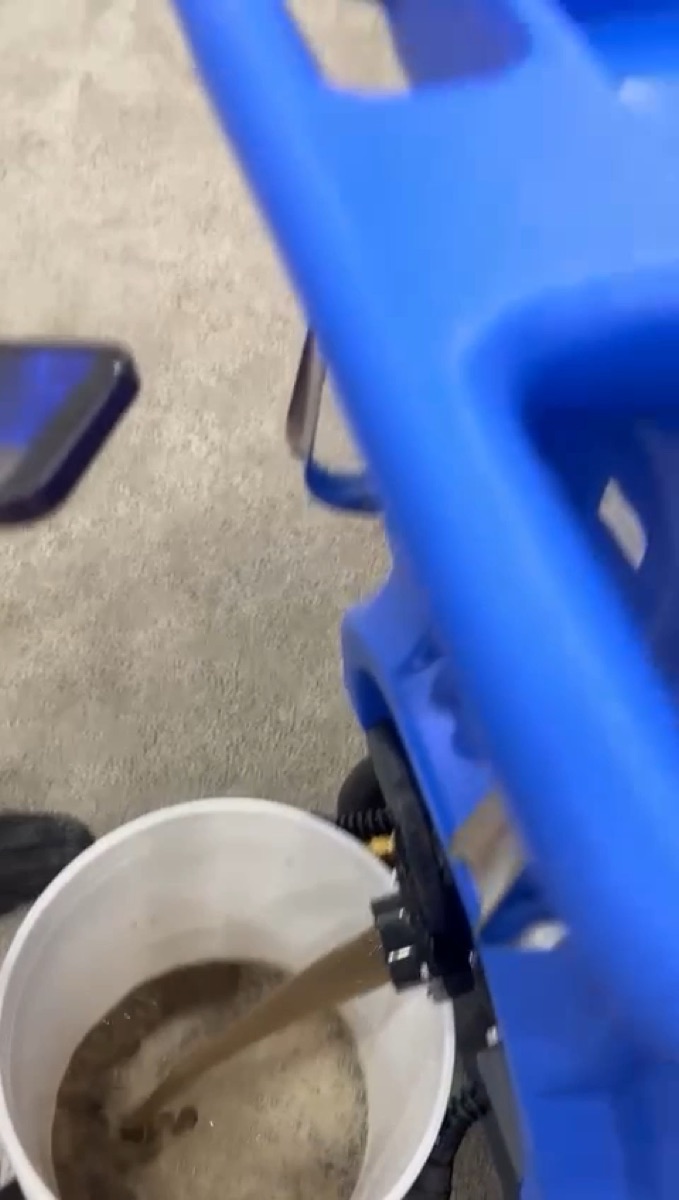 Dirty extraction water pulled out during a GraceWell deep clean